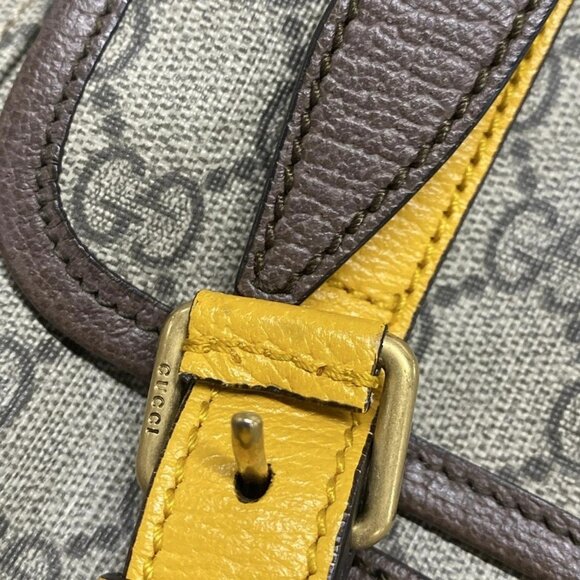 Auth GUCCI GG Supreme 473869 Beige Ebony Dark Brown PVC Leather Backpack - Picture 13 of 16